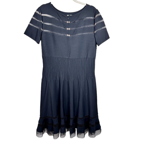 Tadashi Shoji Too Cutout Stretch Jersey Mesh Cocktail Dress 1X Black Fit & Flare - Picture 5 of 16